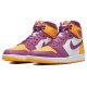 Кроссовки Nike Air Jordan 1 Retro High OG Brotherhood розовые с желтым 555088-706