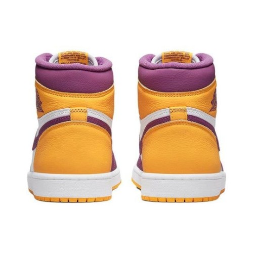 Кроссовки Nike Air Jordan 1 Retro High OG Brotherhood розовые с желтым 555088-706