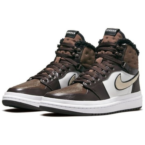 Кроссовки Nike Air Jordan 1 высокие женские коричневые Chocolate DC7723-200