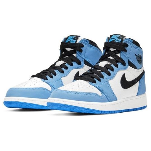 Nike Air Jordan 1 Retro High OG University Blue черно-голубые высокие 575441-134