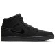 Кроссовки Nike Air Jordan 1 Mid Triple Black Suede черные высокие 554724-056