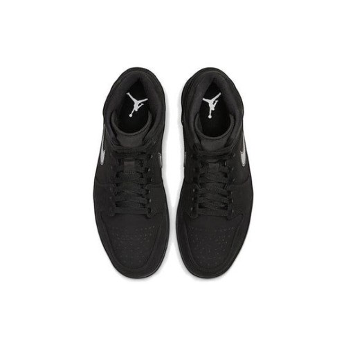 Кроссовки Nike Air Jordan 1 Mid Triple Black Suede черные высокие 554724-056