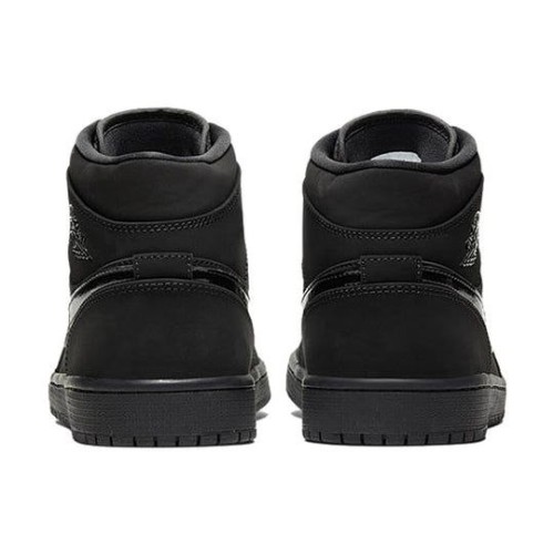 Кроссовки Nike Air Jordan 1 Mid Triple Black Suede черные высокие 554724-056