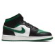 Nike Air Jordan 1 Mid Black Pine Green бело-черно-зеленые высокие 554725-067