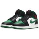 Nike Air Jordan 1 Mid Black Pine Green бело-черно-зеленые высокие 554725-067