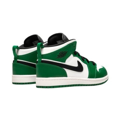 Кроссовки Nike Air Jordan 1 Mid SE Pine Green бело-зеленые высокие BQ6932-301