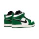 Кроссовки Nike Air Jordan 1 Mid SE Pine Green бело-зеленые высокие BQ6932-301