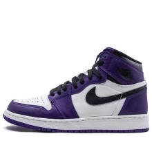 Кроссовки Nike Air Jordan 1 Retro High OG Court Purple 2.0 бело-фиолетовые высокие 575441-500