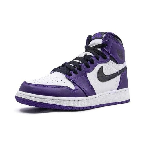 Кроссовки Nike Air Jordan 1 Retro High OG Court Purple 2.0 бело-фиолетовые высокие 575441-500