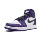 Кроссовки Nike Air Jordan 1 Retro High OG Court Purple 2.0 бело-фиолетовые высокие 575441-500