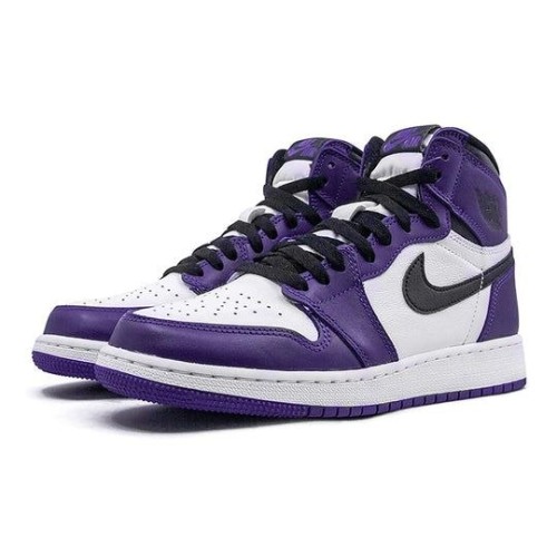 Кроссовки Nike Air Jordan 1 Retro High OG Court Purple 2.0 бело-фиолетовые высокие 575441-500