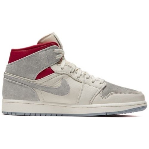 Кроссовки Nike Air Jordan 1 х Sneakersnstuff Mid Past Present Future бело-серые высокие CT3443-100