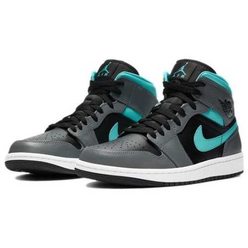 Кроссовки Nike Air Jordan 1 Mid Grey Aqua Серые