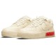 Кроссовки Nike Air Force 1 женские Fontanka Pearl White University Red бежевые низкие с красным