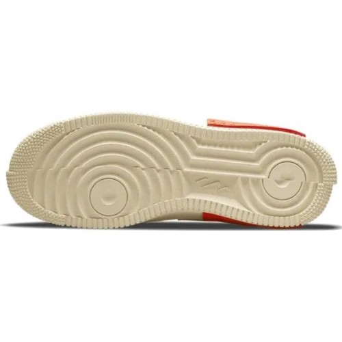 Кроссовки Nike Air Force 1 женские Fontanka Pearl White University Red бежевые низкие с красным