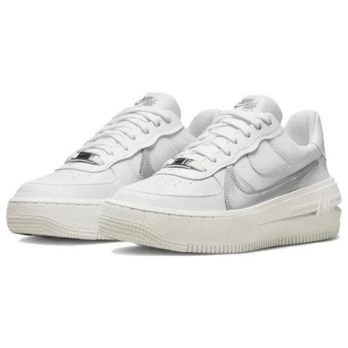 Кроссовки Nike AF1 Summit White женские белые с серебристым DJ9946-101