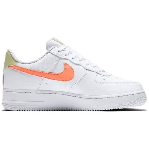 Женские кроссовки Nike Air Force 1 07 Atomic Pink белые низкие с оранжевым 315115-157