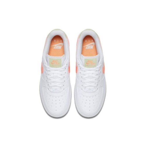 Женские кроссовки Nike Air Force 1 07 Atomic Pink белые низкие с оранжевым 315115-157