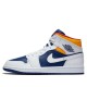 Кроссовки Nike Air Jordan 1 Mid White Deep Royal Blue