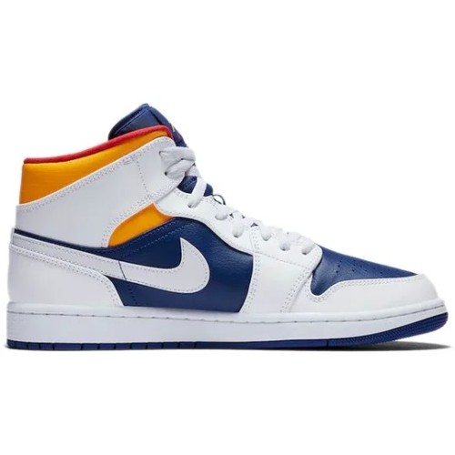 Кроссовки Nike Air Jordan 1 Mid White Deep Royal Blue