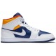 Кроссовки Nike Air Jordan 1 Mid White Deep Royal Blue