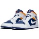 Кроссовки Nike Air Jordan 1 Mid White Deep Royal Blue
