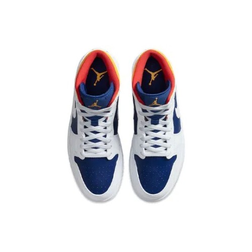 Кроссовки Nike Air Jordan 1 Mid White Deep Royal Blue