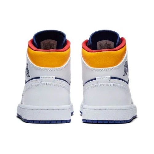 Кроссовки Nike Air Jordan 1 Mid White Deep Royal Blue