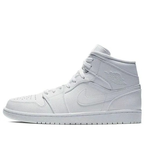 Кроссовки Nike Air Jordan 1 Mid Triple White 2019