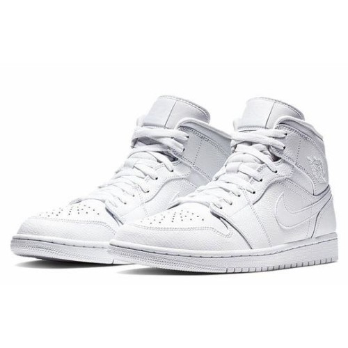 Кроссовки Nike Air Jordan 1 Mid Triple White 2019