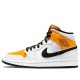 Кроссовки Nike (WMNS) Air Jordan 1 Mid Perforated - White University Gold