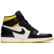 Кроссовки Nike Air Jordan 1 Retro High OG NRG Not For Resale черно-белые высокие с желтыми вставками 861428-107