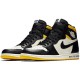 Кроссовки Nike Air Jordan 1 Retro High OG NRG Not For Resale черно-белые высокие с желтыми вставками 861428-107
