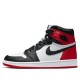 Кроссовки Nike Air Jordan 1 Retro Satin Black Toe высокие черно-белые с красным CD0461-016