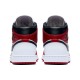 Nike Air Jordan 1 Mid Chicago бело-красные с черным логотипом 554724-173