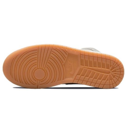 Кроссовки Nike Air Jordan 1 Mid SE Coconut Milk Particle Grey серые с бежевыми вставками DN4281-100