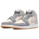 Кроссовки Nike Air Jordan 1 Mid SE Coconut Milk Particle Grey серые с бежевыми вставками DN4281-100