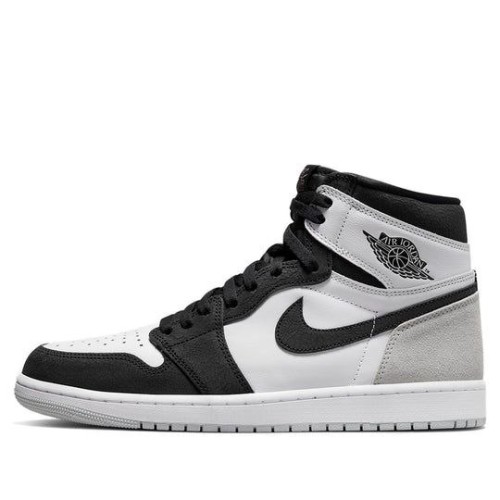 Кроссовки Nike Air Jordan 1 Retro черно-белые высокие с серыми вставками OG Stage Haze 555088-108